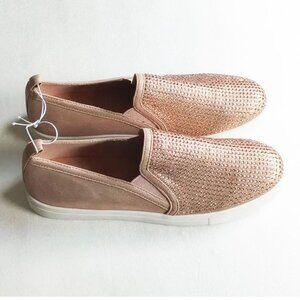 NWOT Carlos Pave' Studded Loafers Slip-On Shoes 8 Rose Gold